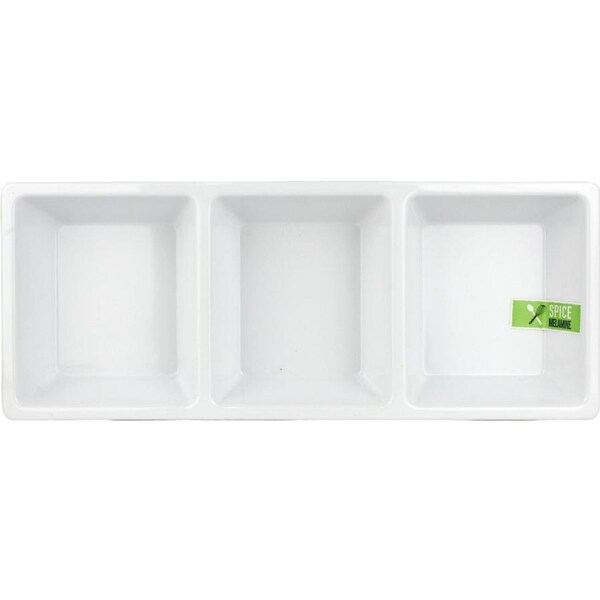 White Melamine 3 Section Tray 38cm x 15cm