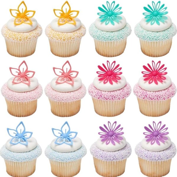 Assorted Flower Cupcake Rings (Pack of 12)