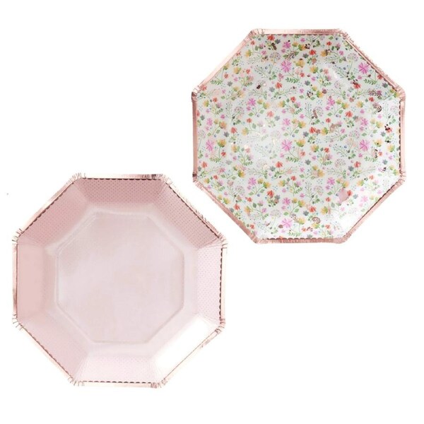 Ginger Ray Ditsy Floral Large Paper Plates (Pack of 8)