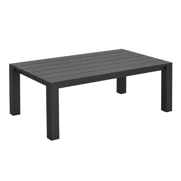 Jervis Charcoal Aluminium Outdoor Coffee Table with Aluminium Slat Top (110x62.5cm)