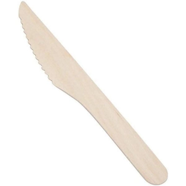100 Pack - Disposable Wooden Knife All-Natural, Eco-Friendly, Biodegradable, and Compostable
