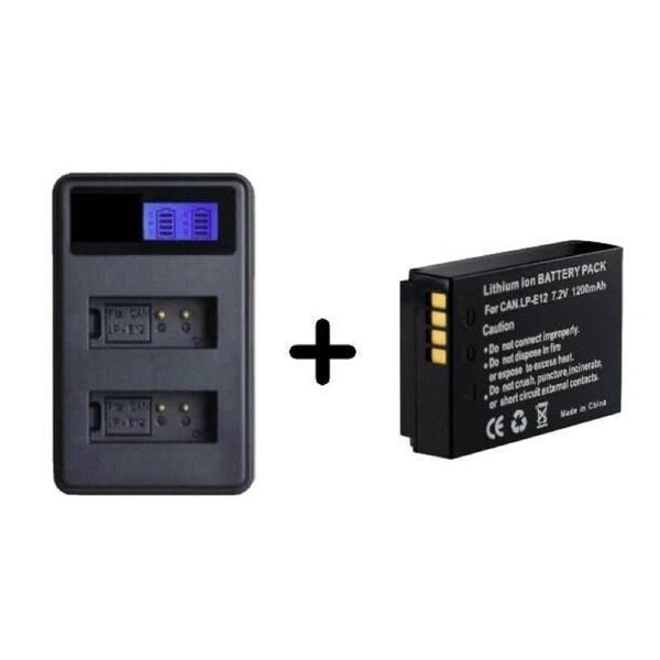 LP-E12 Camera Battery Replacement + Twin Charger For Canon EOS M50 , M2 , EOS M100, 100D TP