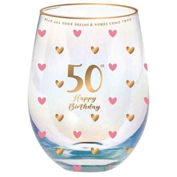 Sweet Heart Stemless Glass - 50th