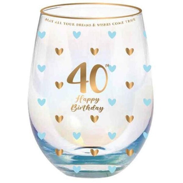 Sweet Heart Stemless Glass - 40th