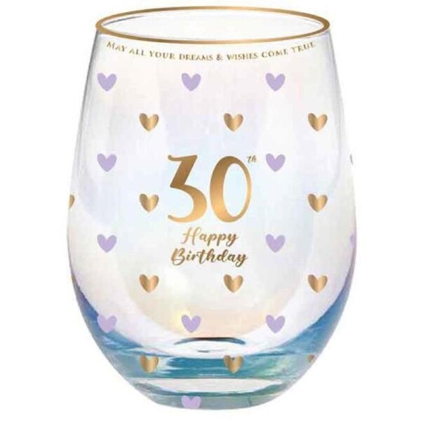 Sweet Heart Stemless Glass - 30th