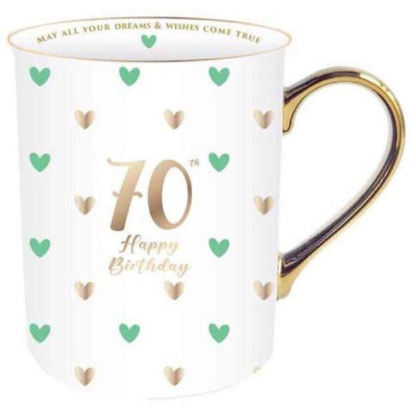 Sweet Heart Gold Handle Mug - 70th
