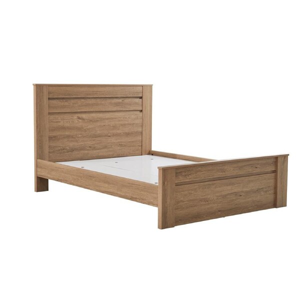 Jason Wooden Double Bed Frame Classic and Durable Design with Solid Support Structure Dark Oak