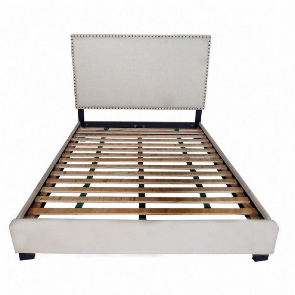 Elizabeth Fabric Bed Frame Elegant and Durable Upholstered Design for Double Size Grey