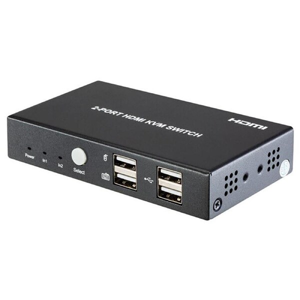 Pro2 2-Port 4K 30HZ HDMI KVM Switch/Switcher Support Box For Computer Black