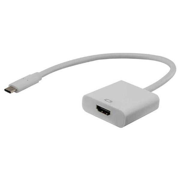 Pro2 USB-C Male to Female HDMI Lead Cable Connector Adapter 0.3M/30cm White