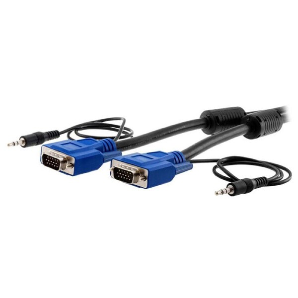 Pro2 VGA and Audio Extension Lead Connector HD15 Plug For 3.5mm Stereo 15M