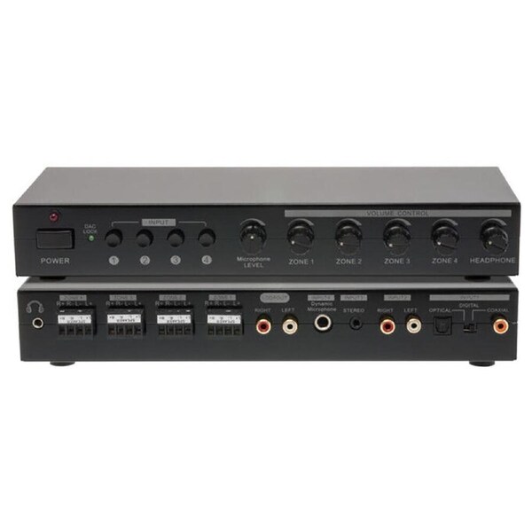Pro2 4-Zone Audio Power Amplifier Integrated 4 Source Stereo 285mm Black