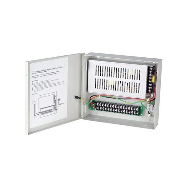 Doss 12V 8A Regulated PSU 16-Port DC12V 12VDC Wall Mount Power Supply Box