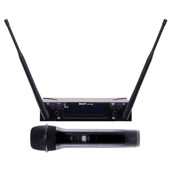 Doss Single CH UHF Wireless/Cordless Handheld Microphone System Kit Black