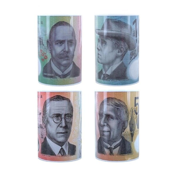 Home Master [4PCE] Money Tin Currency Design, Save in Style and Stay Inspired