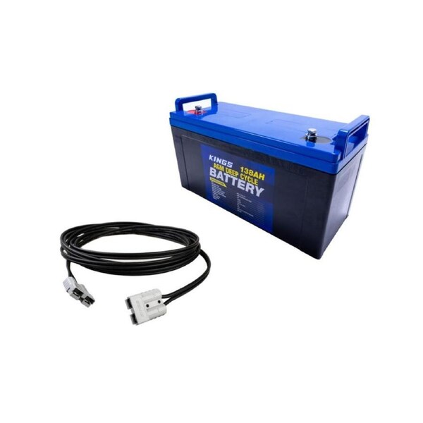 Kings 12V 138Ah Deep Cycle Battery + 6m Lead For Solar Panel Extension