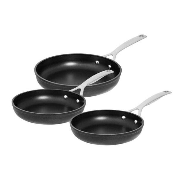 Pyrolux 3 Pack Frying Pan Set - 20cm 24cm 28cm Heavy Duty Forged Aluminium Cookware Frypan