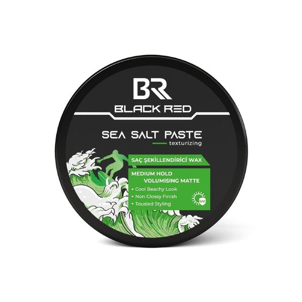 Black Red Sea Salt Hair Styling Paste 120ml - Matte Finish & Textured Beachy Look