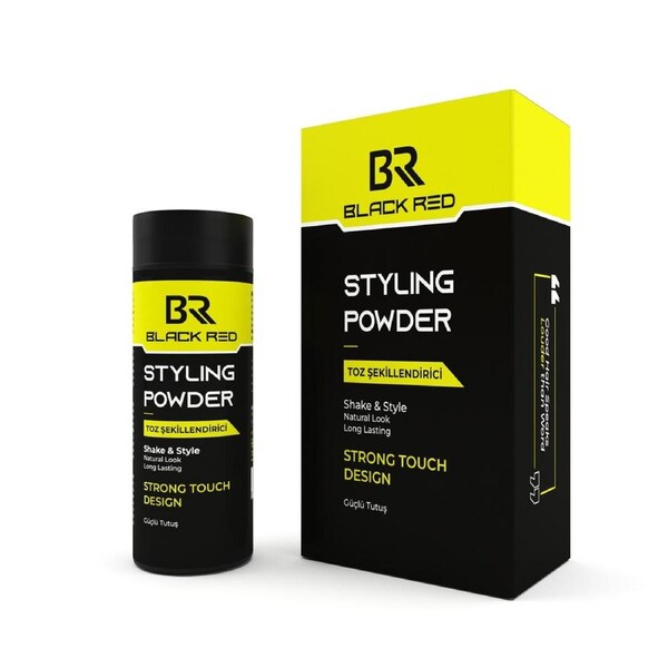 Black Red Strong Hold Hair Styling Powder 20g - Root Lifting, Matte Finish, Non-Sticky Formula