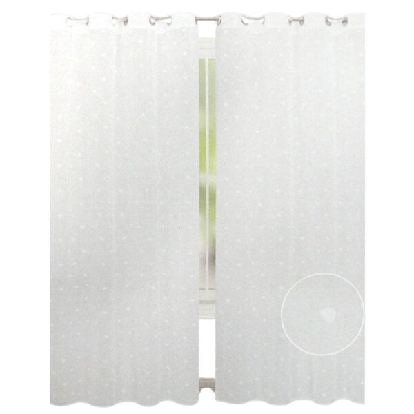 Bubble White Pair of Sheer Eyelet Curtains 140 x 223cm
