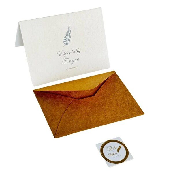 Greeting Card and Envelope with Seal Sticker