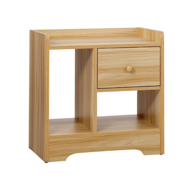 Oikiture Bedside Tables Side Table Nightstand Storage Drawer Shelf Bedroom Unit Natural