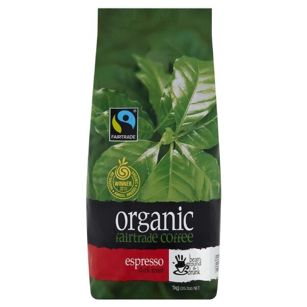 Bean Ground & Drunk Organic Espresso Fairtrade Coffee Beans 1kg
