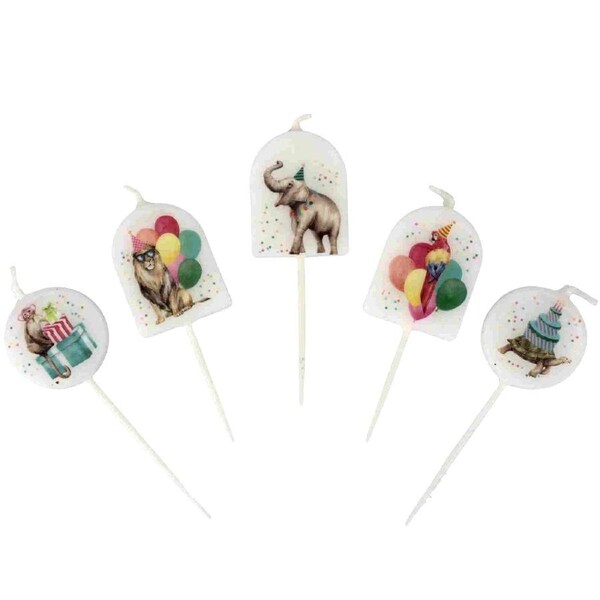 Wild Party Animals Cake Candles (Set of 5)