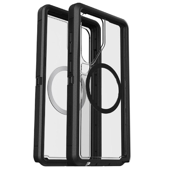 OtterBox Defender XT Clear Magnets Samsung Galaxy S25+ 5G (6.7") Case Dark Side Clear/Black - (77-97582), DROP+ 7X Military Standard,