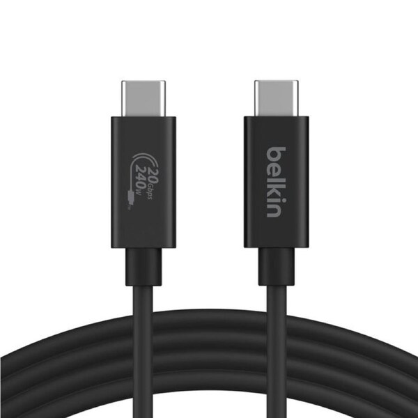 Belkin Connect USB4 Cable (2M/6.6ft) Black - (INZ004BT2MBK), Thunderbolt 4,Thunderbolt 3