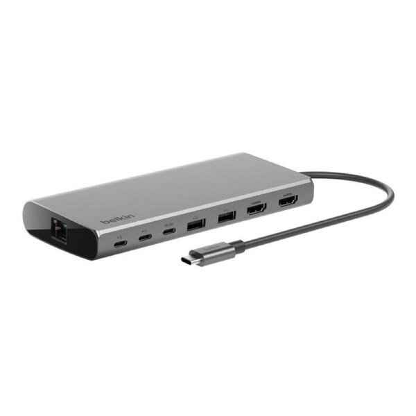 Belkin Connect Universal USB-C 8-in-1 Core Hub, Space Grey - (INC015btSGY-CZ), 100W of Pass-Through Power