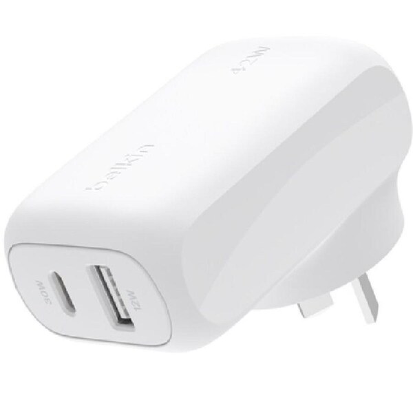 Belkin BoostCharge USB-C PD 3.0 PPS Wall Charger 42W - White(WCB009auWH),Dynamic Power Delivery,Compact,travel-ready design,USB-C PD 3.0 Certified,