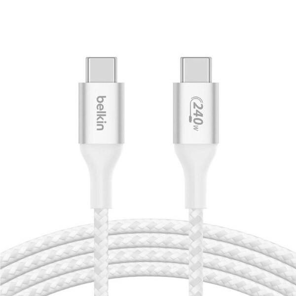 Belkin BoostCharge USB-C to USB-C Cable 2M - White (CAB015bt2MWH) 240W, 480Mbps