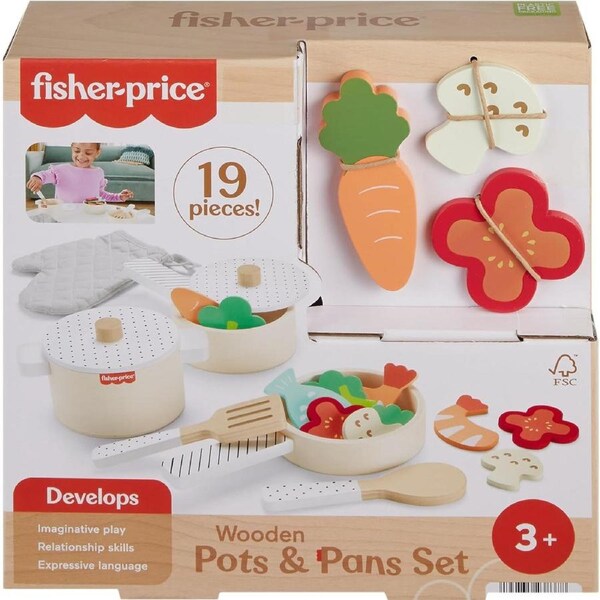 Fisher Price Wooden Pots and Pans Set