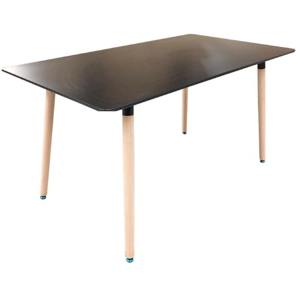 Design Square Modern Wooden Rectangular Kitchen Dining Table 140cm Black/Natural