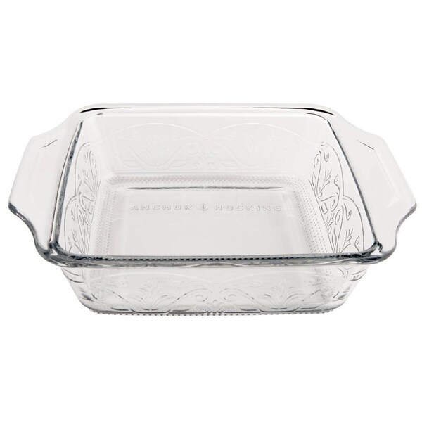 Anchor Hocking Laurel Embossed Square Cake Dish 20cm