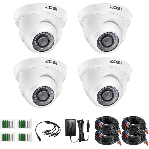 ZOSI 4PK CCTV 1080P Security Camera Outdoor Home Surveillance 2MP Dome ADD ON