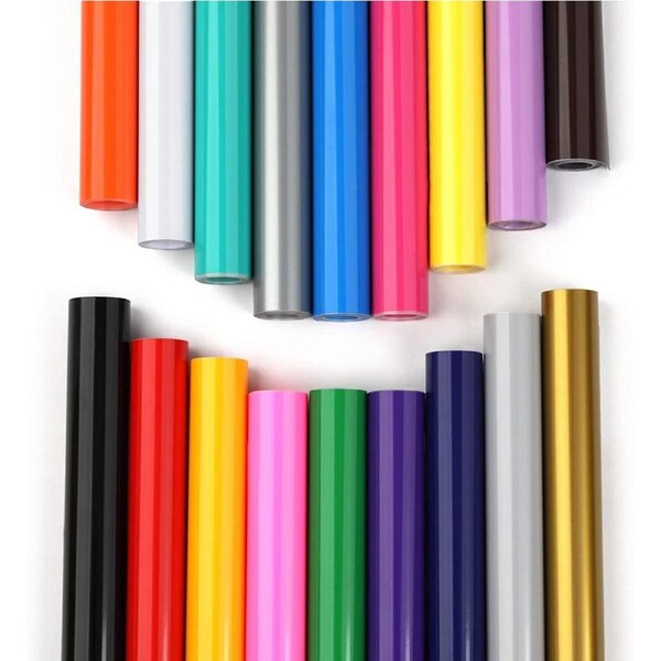 18 Rolls Adhesive Vinyl 12" x 3FT Multi-Color Permanent Vinyl CuttingSilhouette
