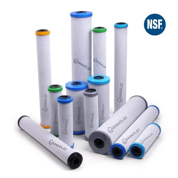 4 Pack 10" x 4.5" Whole House Big Blue Water Filter Cartridges Sediment + Carbon