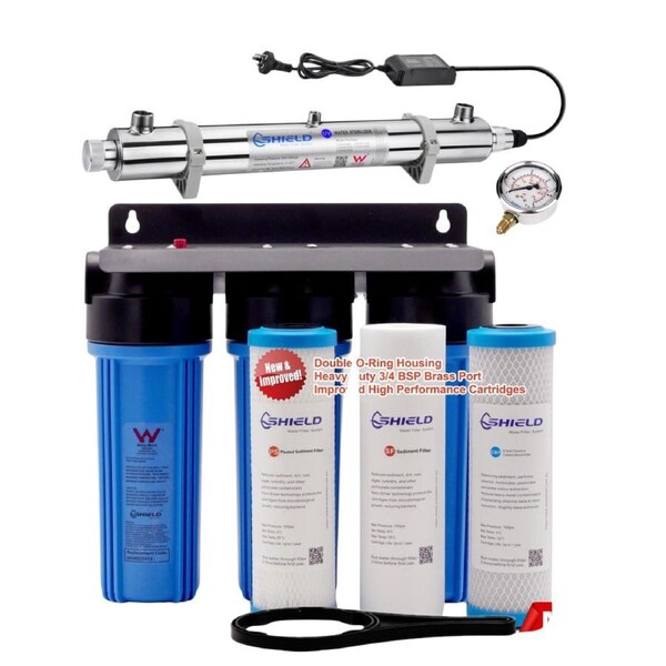 Whole House Water Filter System 10" x 2.5" Ultraviolet Sterilizer 30LPM UV-25