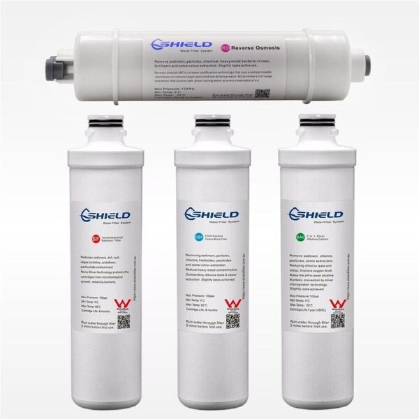 Shield 5 Stages Quick Change RO Water Filter System Replacement Cartridges