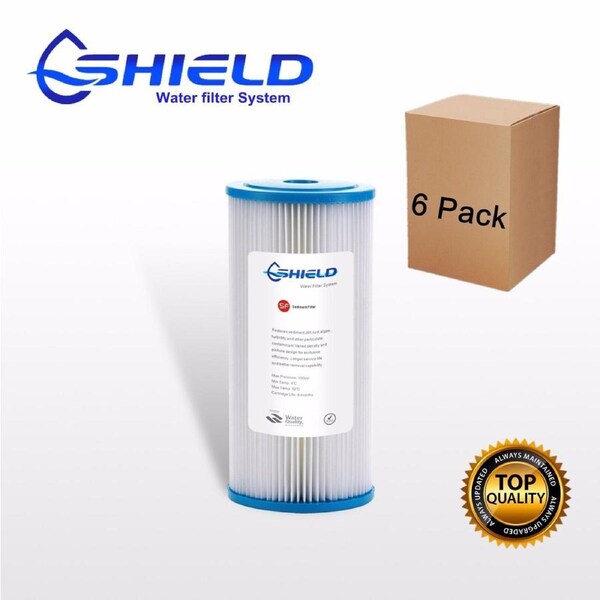 6 x 5 Micron Pleated Sediment Filter Washable 10" x 4.5" Big Blue Cartridges