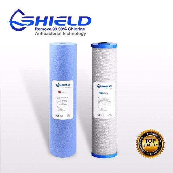 20" x 4.5" Whole House Big Blue Water Filter Cartridges Antibacterial Pack