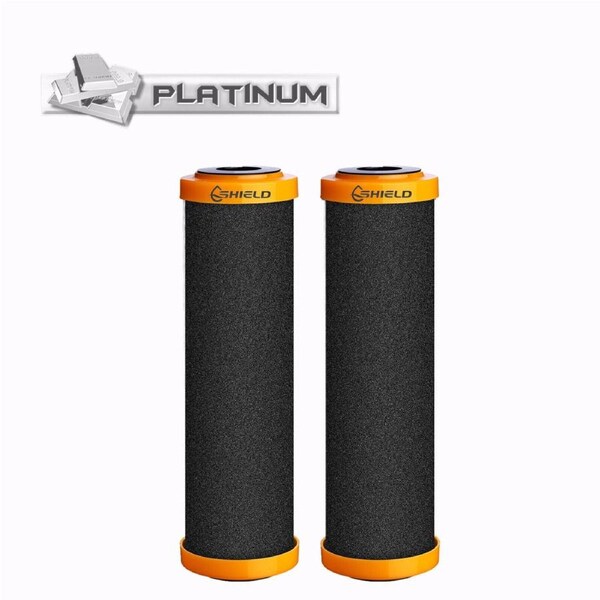 2 x 0.5 Micron Carbon Block Filter Remove Lead Fluoride Heavy Metal 10" x 2.5"
