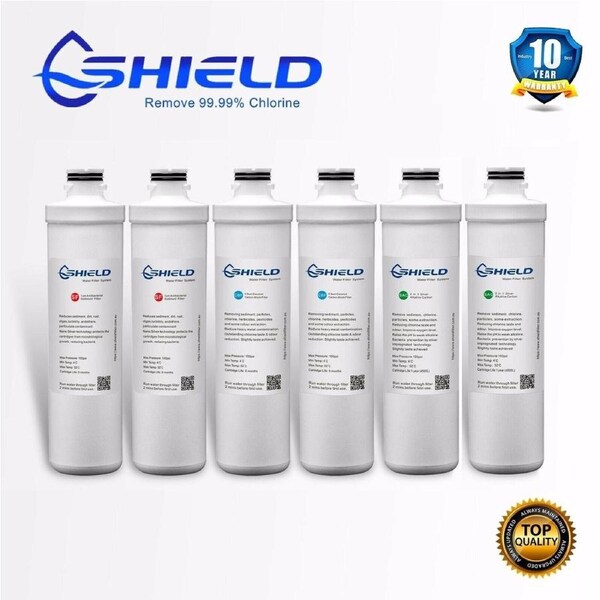 Shield 3 Stages Quick Change Water Filter System Replacement Cartridges 2 YEARS
