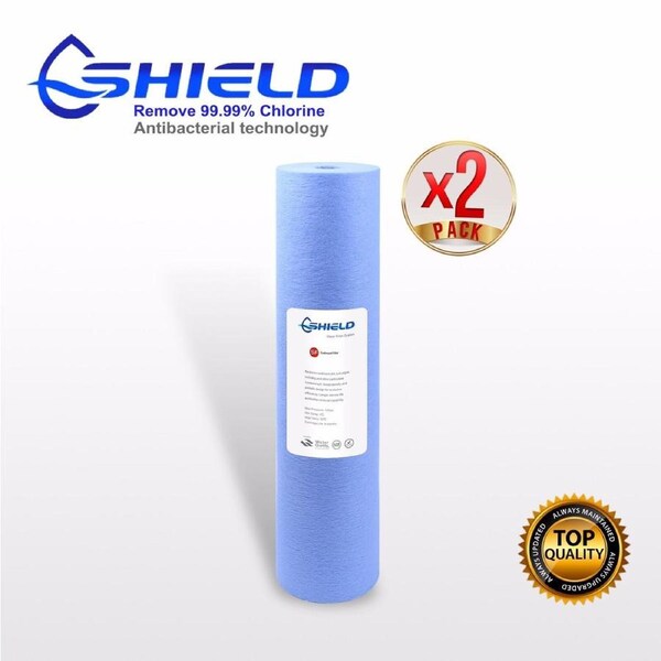 2 x Antibacterial Sediment Filter 20" x 4.5" Big Blue Cartridges 1 Micron