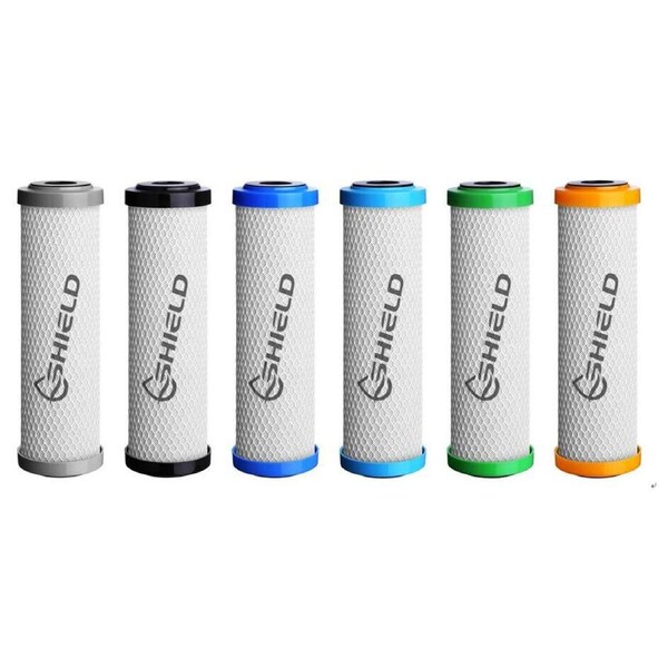 5 x 0.5 Micron Antibacterial Silver Coconut Carbon Block Water Filter Cartridges