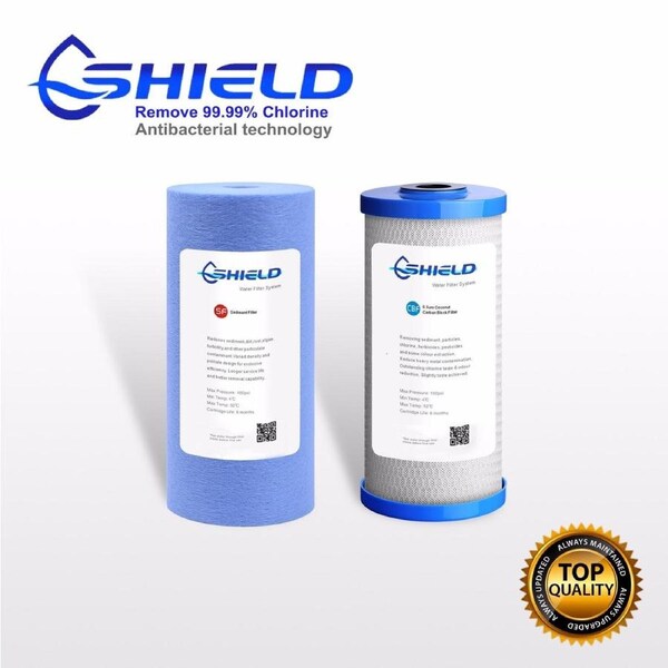 10" x 4.5" Whole House Big Blue Water Filter Cartridges Antibacterial Pack