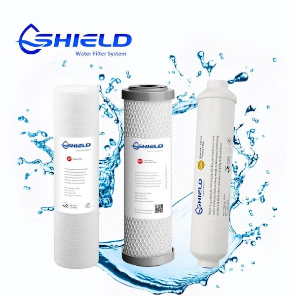 4 Stages Reverse Osmosis RO Water Filter System Replacement 3 Cartridges Pack