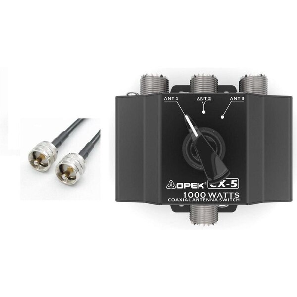 UNIVERSAL CX5 ANTENNA COMMUNICATION SWITCH BOX+ 1M CABLE SO239 FEMALE UHF (CX3)